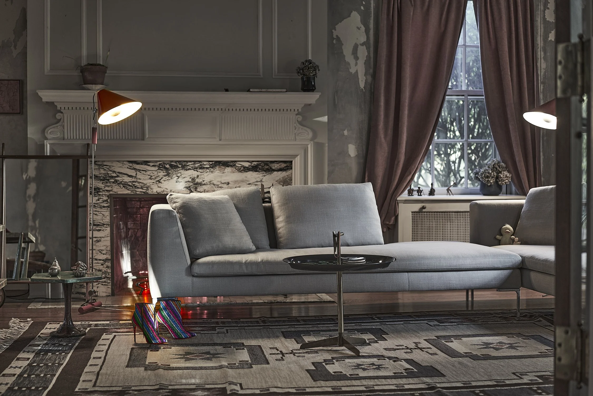 Charles Sofa Lounges by B and B Italia a Pair in Susa 101 Fabric Charles Sofa Lounges by B and B Italia a Pair in Susa 101 Fabric